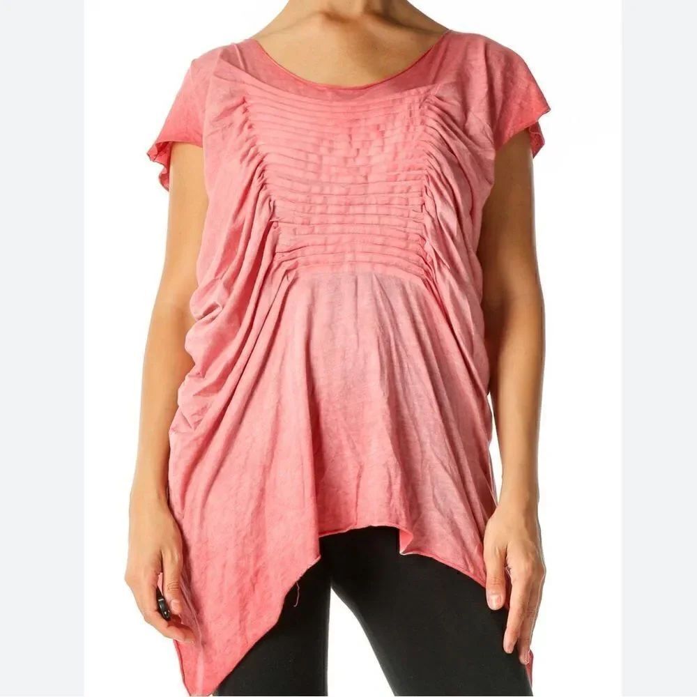 All Saints Pleated Soft Jersey Knit Top